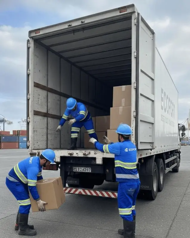 Carga e descarga de caminhão