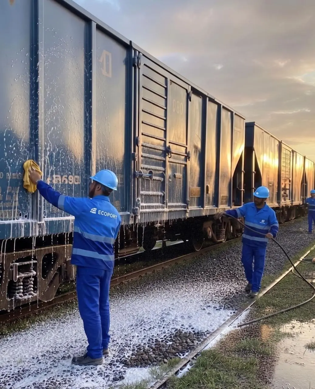 Limpeza de vagões ferroviários