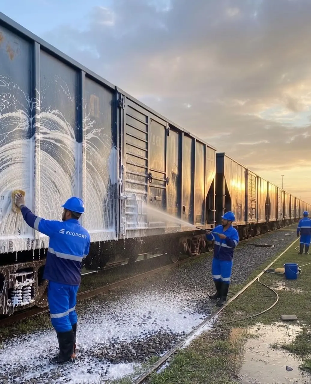 Limpeza de vagões ferroviários em Rondonópolis